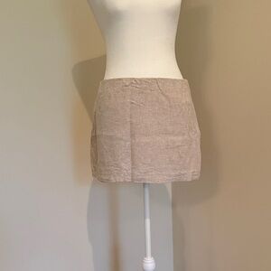 Abercrombie & Fitch Linen Mini Skirt Tan Beige